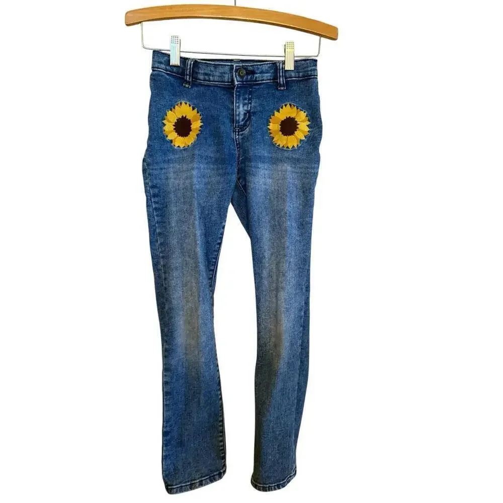 girls gymboree sunflower jeans size 10